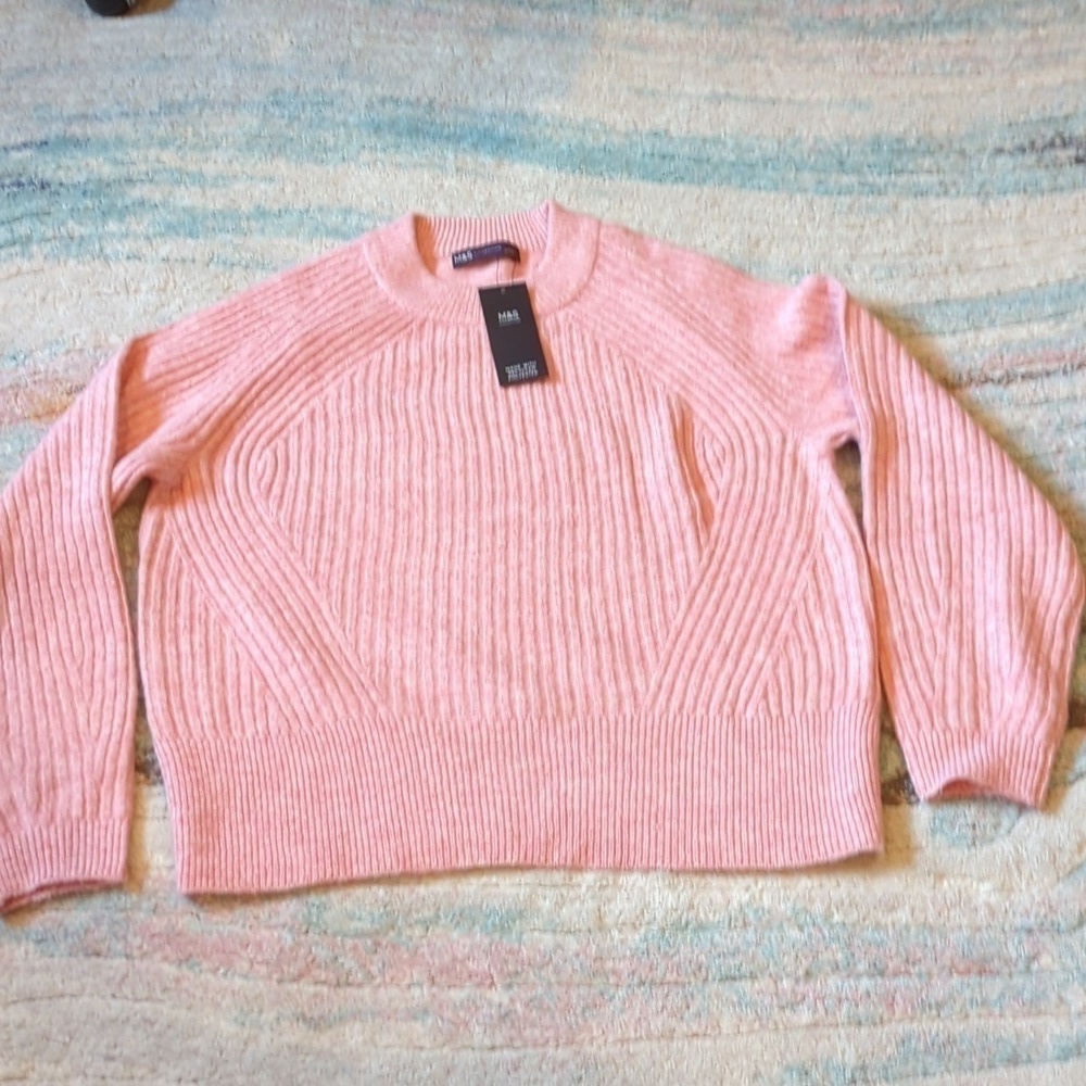 M&S Marks & Spencer Collection Pullover Sweater US XS Dusky Rose Coquette